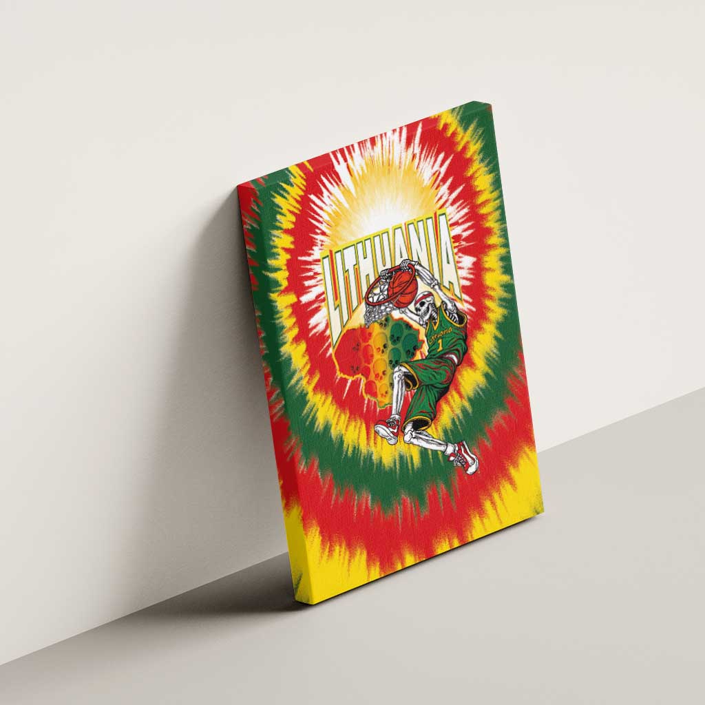 Lithuania-Skeleton Power Dunk Canvas Wall Art Tie Dye Style