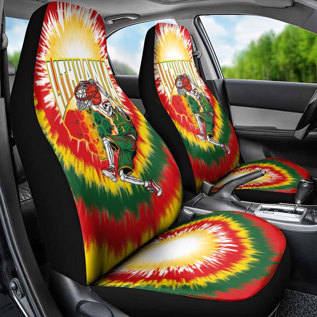 Lithuania-Skeleton Power Dunk Car Seat Cover Tie Dye Style
