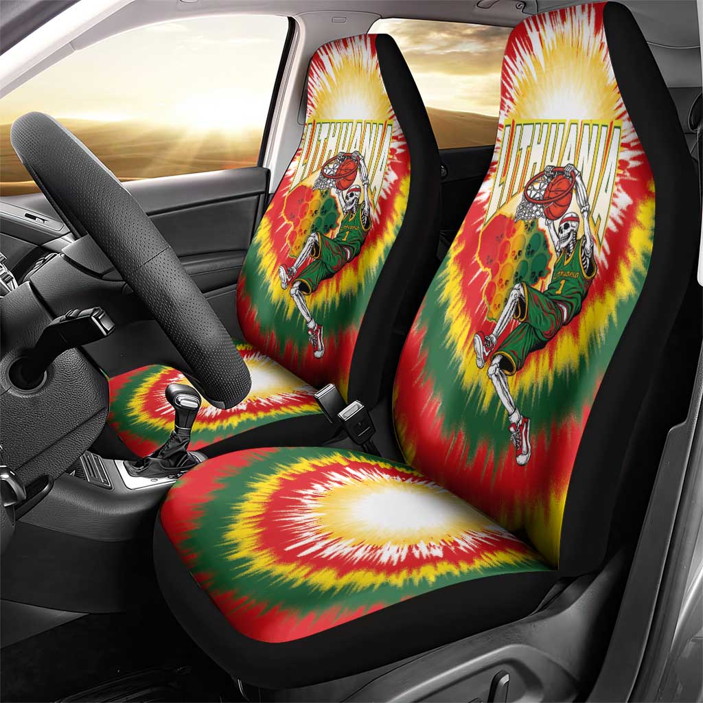 Lithuania-Skeleton Power Dunk Car Seat Cover Tie Dye Style