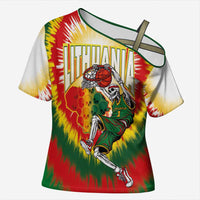 Custom Lithuania-Skeleton Power Dunk Cross Shoulder Shirt Tie Dye Style