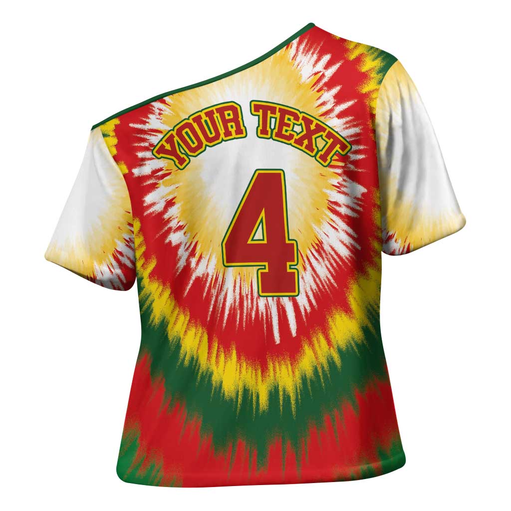Custom Lithuania-Skeleton Power Dunk Cross Shoulder Shirt Tie Dye Style