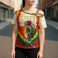 Custom Lithuania-Skeleton Power Dunk Cross Shoulder Shirt Tie Dye Style