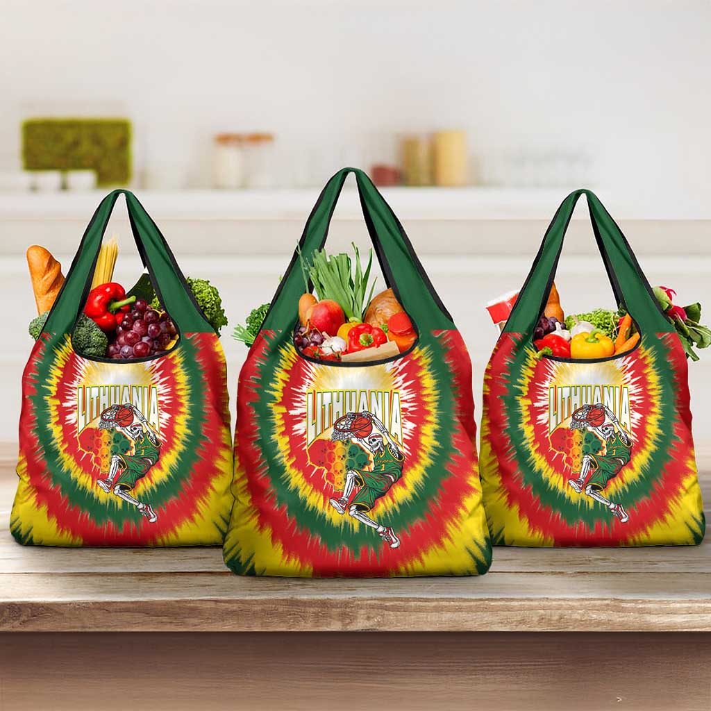Lithuania-Skeleton Power Dunk Grocery Bag Tie Dye Style