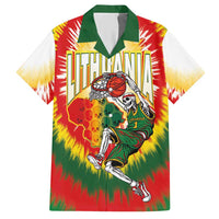 Custom Lithuania-Skeleton Power Dunk Hawaiian Shirt Tie Dye Style