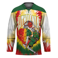 Custom Lithuania-Skeleton Power Dunk Hockey Jersey Tie Dye Style