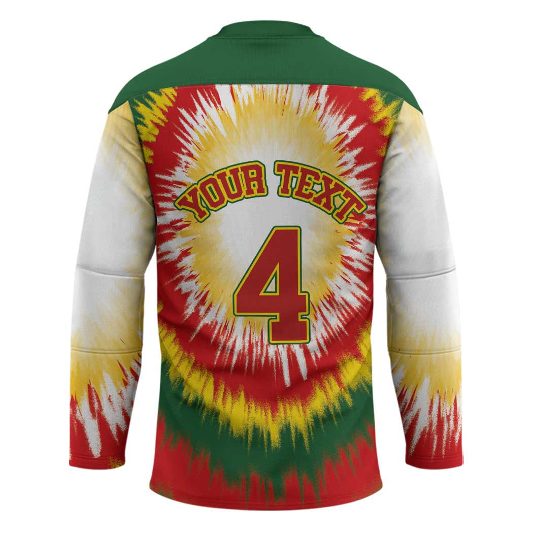 Custom Lithuania-Skeleton Power Dunk Hockey Jersey Tie Dye Style