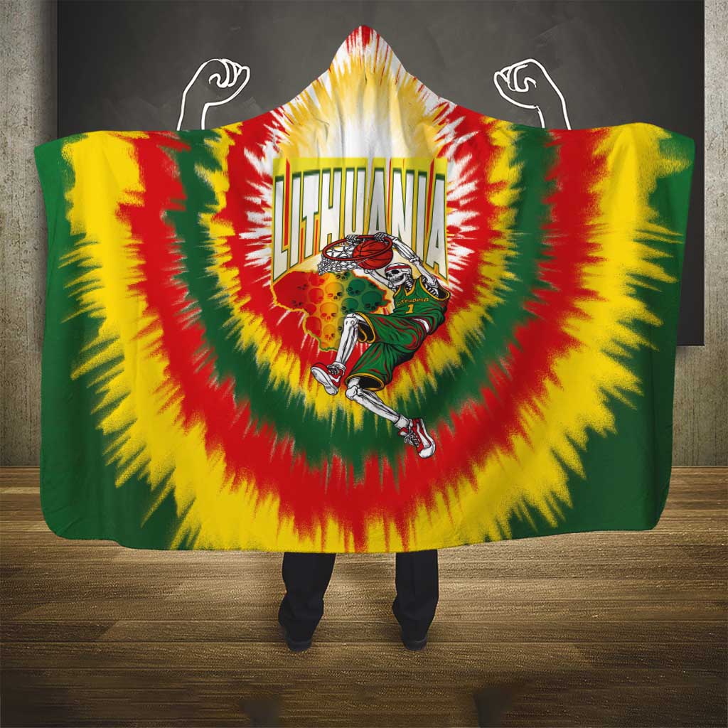 Lithuania-Skeleton Power Dunk Hooded Blanket Tie Dye Style