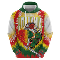 Custom Lithuania-Skeleton Power Dunk Hoodie Tie Dye Style