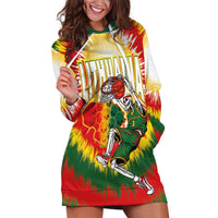 Custom Lithuania-Skeleton Power Dunk Hoodie Dress Tie Dye Style