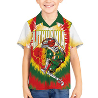 Custom Lithuania-Skeleton Power Dunk Kid Hawaiian Shirt Tie Dye Style