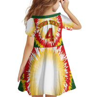 Custom Lithuania-Skeleton Power Dunk Kid Short Sleeve Dress Tie Dye Style