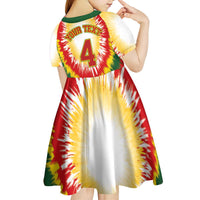 Custom Lithuania-Skeleton Power Dunk Kid Short Sleeve Dress Tie Dye Style