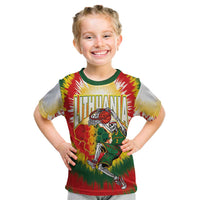 Custom Lithuania-Skeleton Power Dunk Kid T Shirt Tie Dye Style