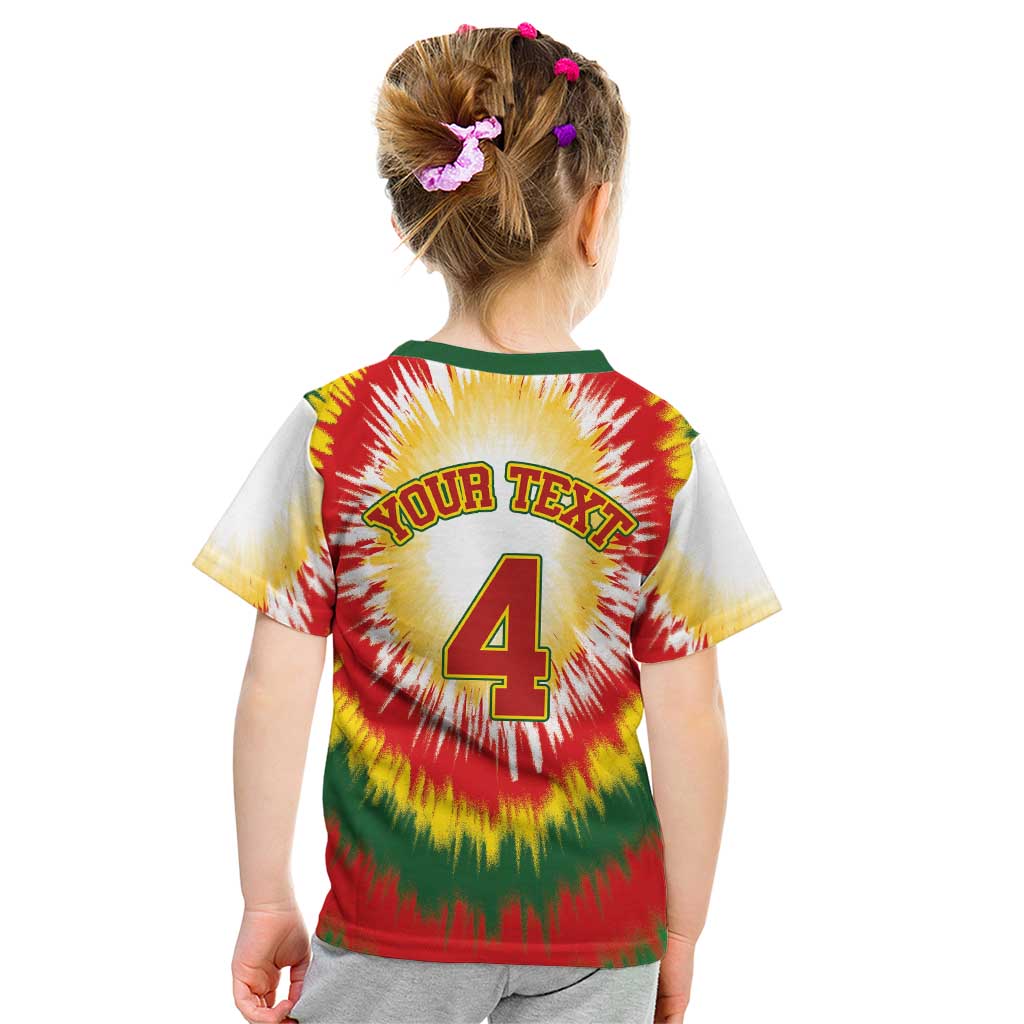 Custom Lithuania-Skeleton Power Dunk Kid T Shirt Tie Dye Style