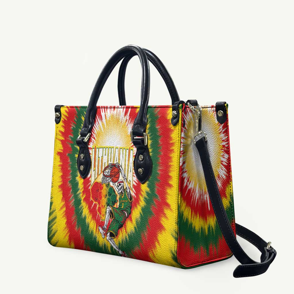 Lithuania-Skeleton Power Dunk Leather Bag Tie Dye Style