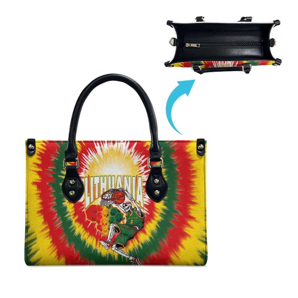 Lithuania-Skeleton Power Dunk Leather Bag Tie Dye Style