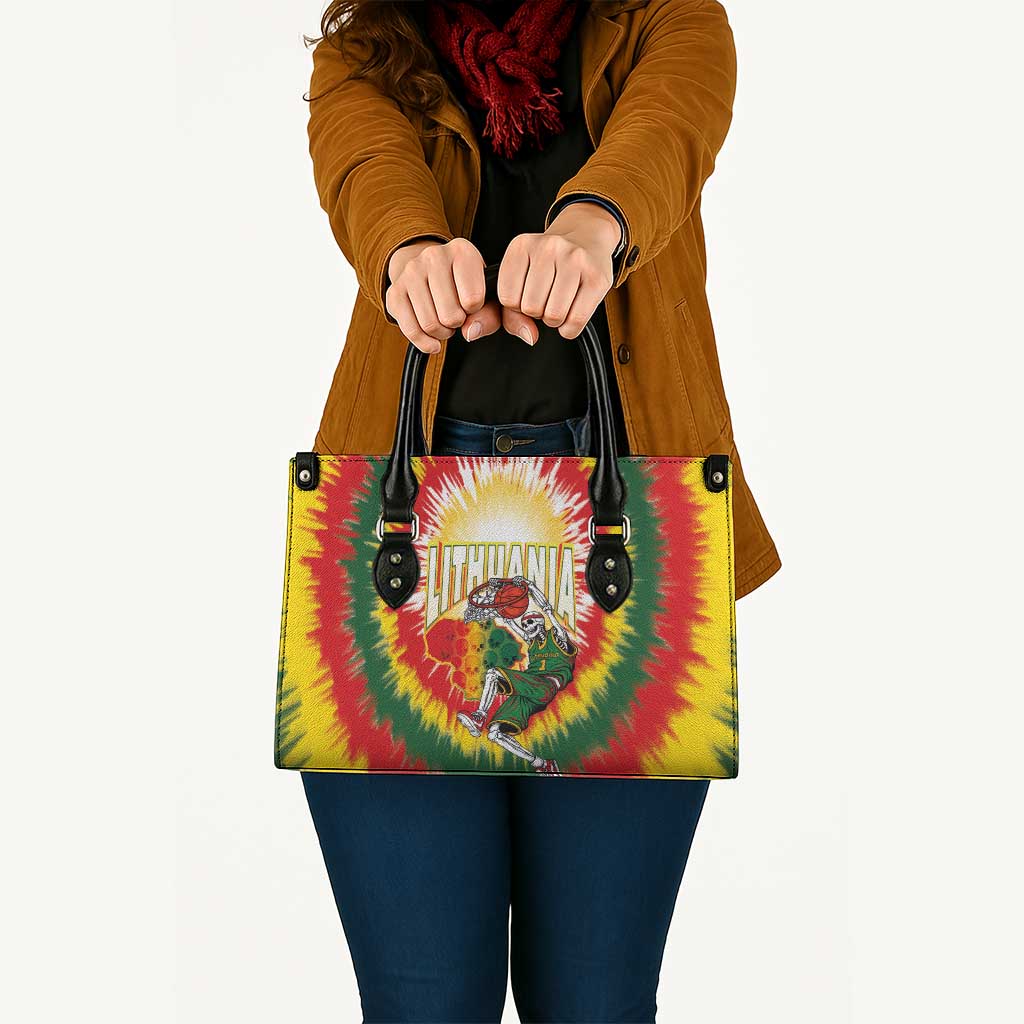 Lithuania-Skeleton Power Dunk Leather Bag Tie Dye Style
