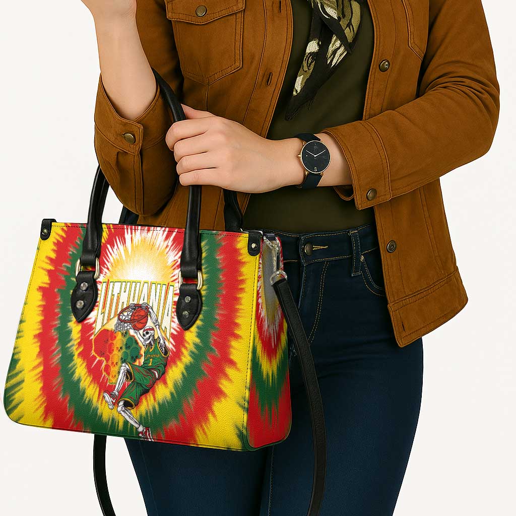 Lithuania-Skeleton Power Dunk Leather Bag Tie Dye Style