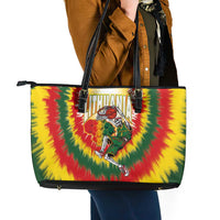 Lithuania-Skeleton Power Dunk Leather Tote Bag Tie Dye Style