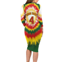 Custom Lithuania-Skeleton Power Dunk Long Sleeve Bodycon Dress Tie Dye Style