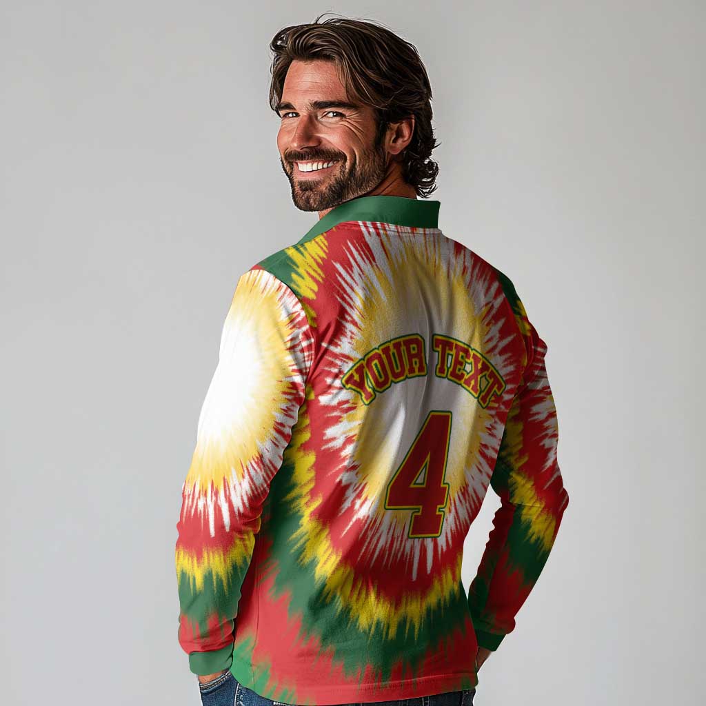 Custom Lithuania-Skeleton Power Dunk Long Sleeve Polo Shirt Tie Dye Style
