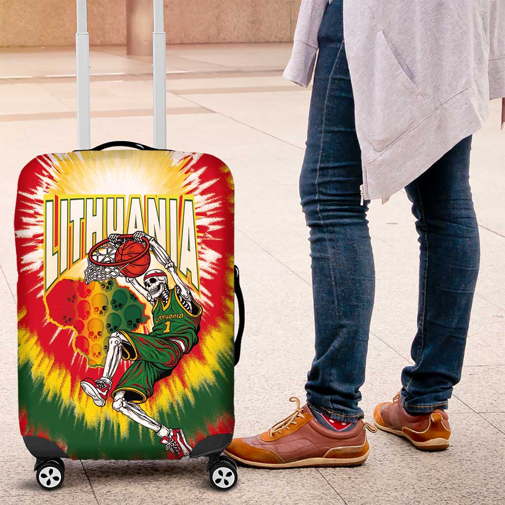 Lithuania-Skeleton Power Dunk Luggage Cover Tie Dye Style