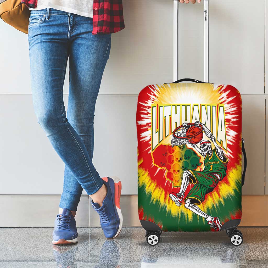 Lithuania-Skeleton Power Dunk Luggage Cover Tie Dye Style