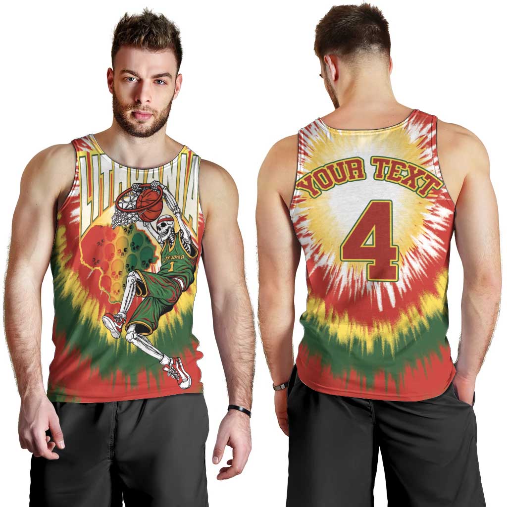 Custom Lithuania-Skeleton Power Dunk Men Tank Top Tie Dye Style