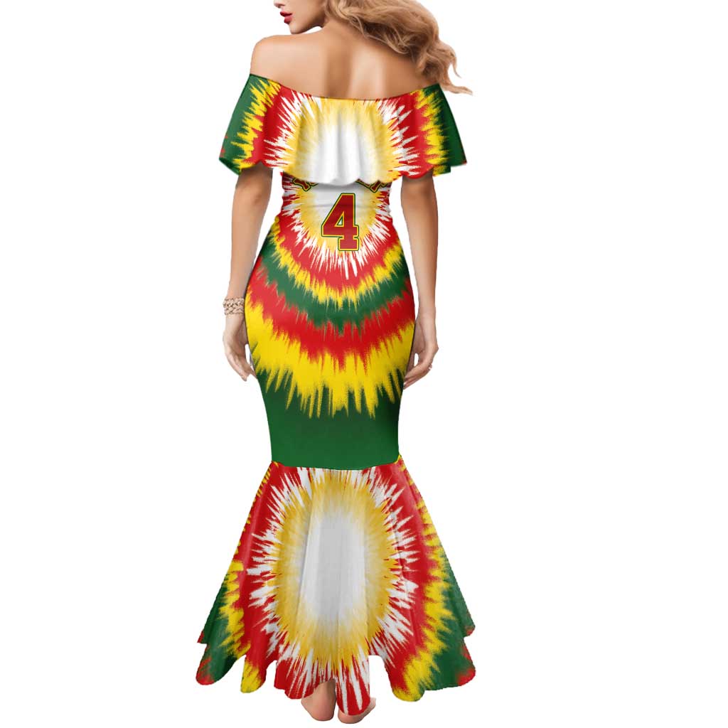 Custom Lithuania-Skeleton Power Dunk Mermaid Dress Tie Dye Style