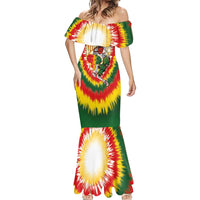 Custom Lithuania-Skeleton Power Dunk Mermaid Dress Tie Dye Style
