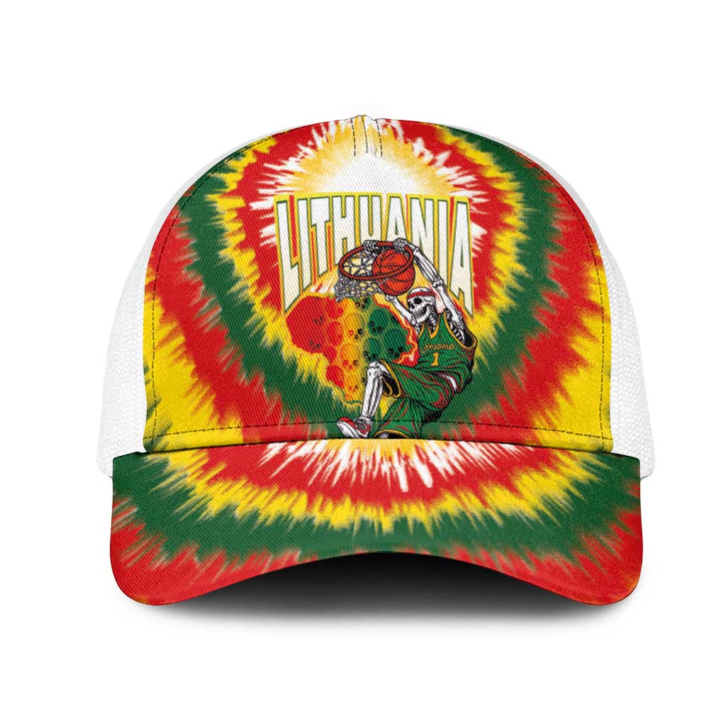 Lithuania-Skeleton Power Dunk Mesh Trucker Cap Tie Dye Style