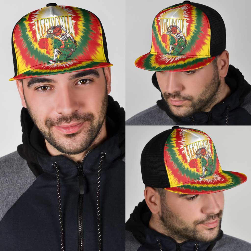 Lithuania-Skeleton Power Dunk Mesh Trucker Cap Tie Dye Style