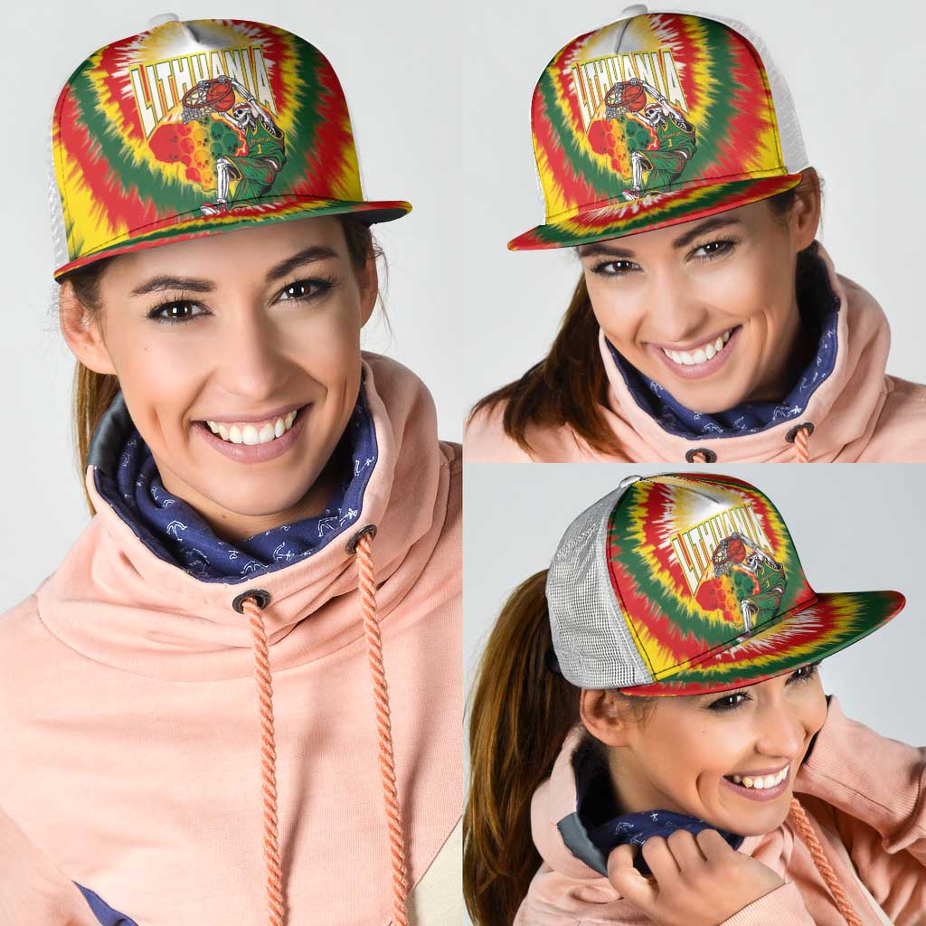 Lithuania-Skeleton Power Dunk Mesh Trucker Cap Tie Dye Style