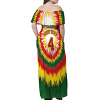 Custom Lithuania-Skeleton Power Dunk Off Shoulder Maxi Dress Tie Dye Style