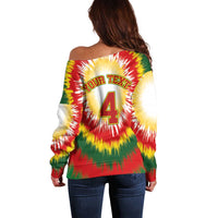 Custom Lithuania-Skeleton Power Dunk Off Shoulder Sweater Tie Dye Style
