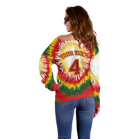 Custom Lithuania-Skeleton Power Dunk Off Shoulder Sweater Tie Dye Style