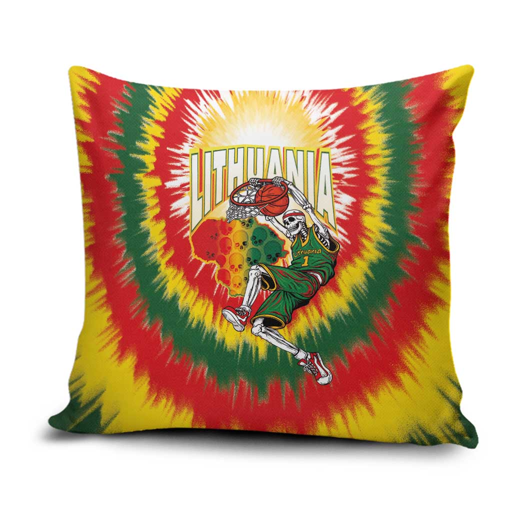Lithuania-Skeleton Power Dunk Pillow Cover Tie Dye Style