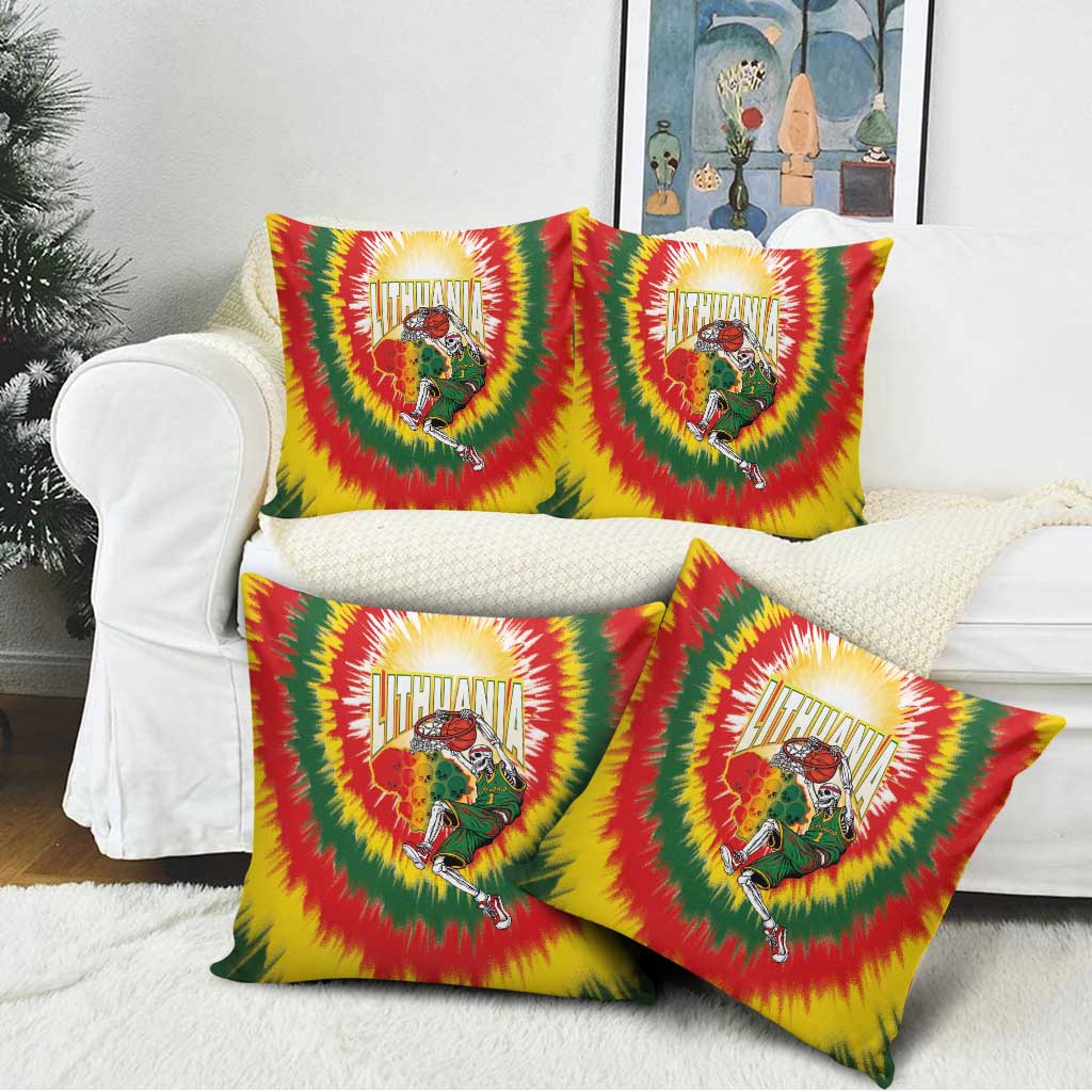 Lithuania-Skeleton Power Dunk Pillow Cover Tie Dye Style
