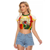 Custom Lithuania-Skeleton Power Dunk Raglan Cropped T Shirt Tie Dye Style