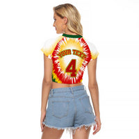 Custom Lithuania-Skeleton Power Dunk Raglan Cropped T Shirt Tie Dye Style