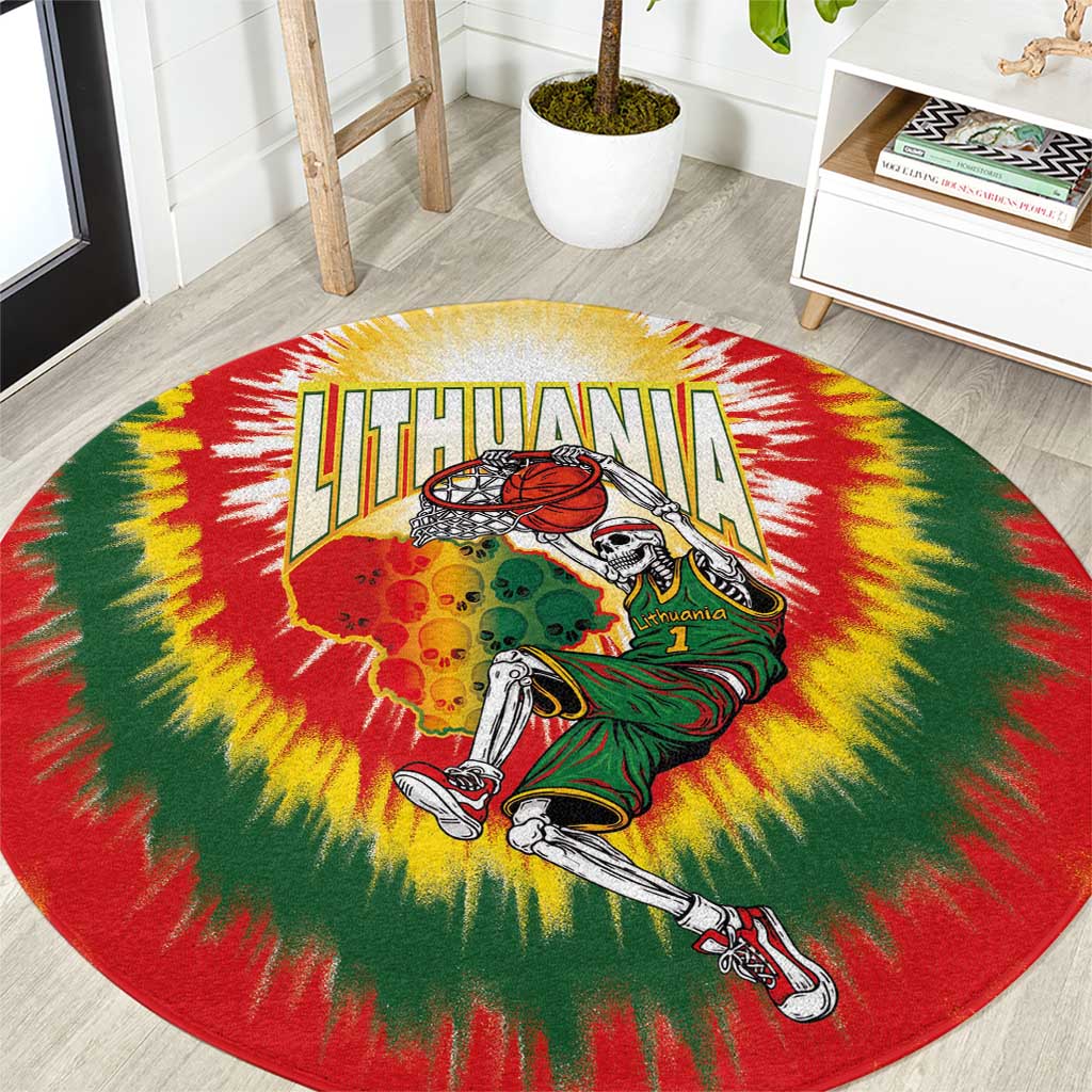 Lithuania-Skeleton Power Dunk Round Carpet Tie Dye Style