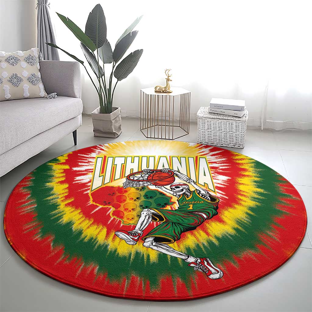 Lithuania-Skeleton Power Dunk Round Carpet Tie Dye Style