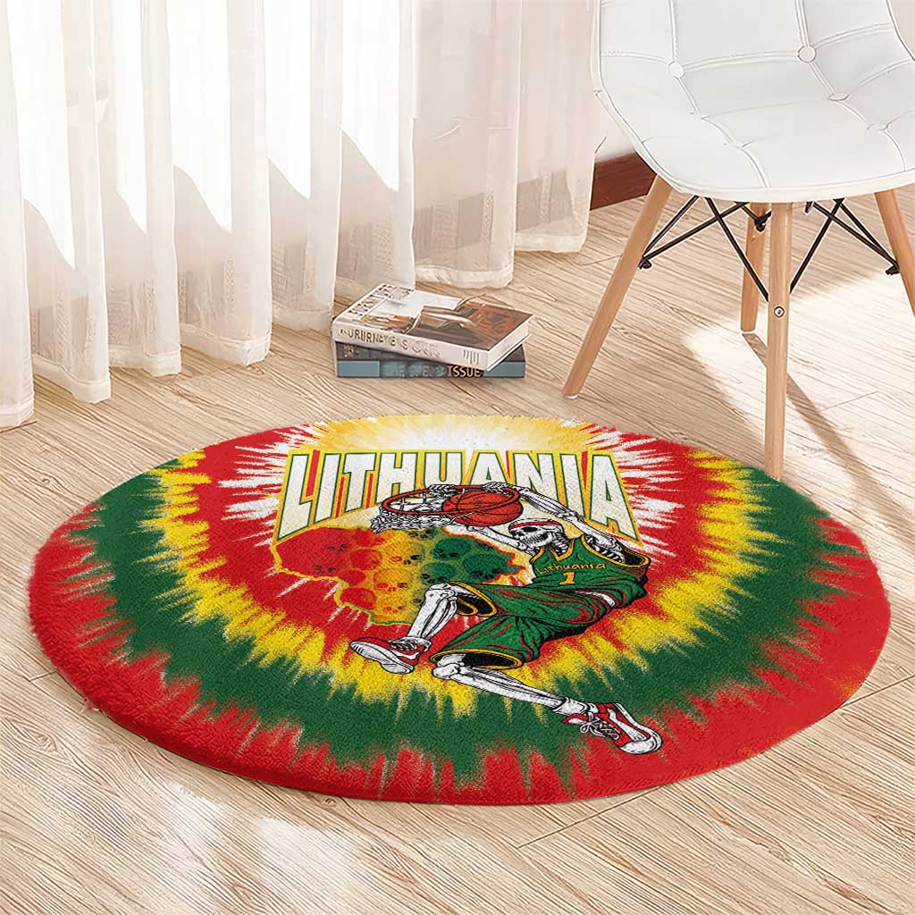 Lithuania-Skeleton Power Dunk Round Carpet Tie Dye Style