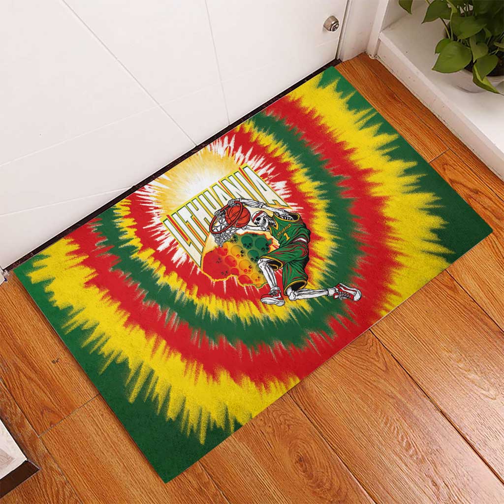 Lithuania-Skeleton Power Dunk Rubber Doormat Tie Dye Style
