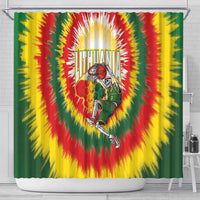 Lithuania-Skeleton Power Dunk Shower Curtain Tie Dye Style