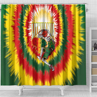 Lithuania-Skeleton Power Dunk Shower Curtain Tie Dye Style