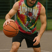 Custom Lithuania-Skeleton Power Dunk Sleeveless Hoodie Tie Dye Style