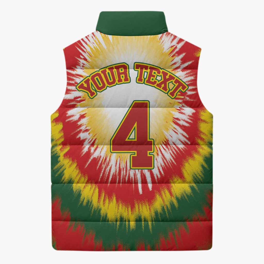 Custom Lithuania-Skeleton Power Dunk Sleeveless Puffer Jacket Tie Dye Style
