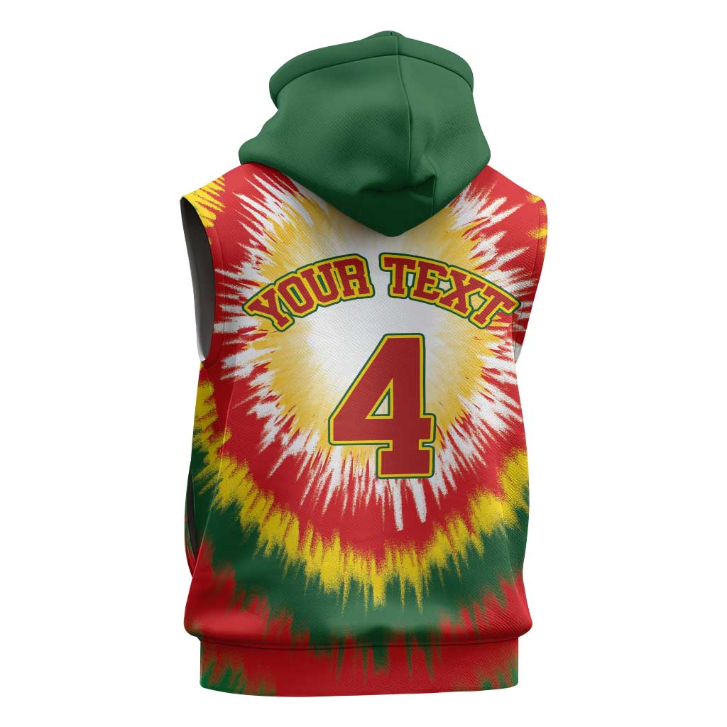 Custom Lithuania-Skeleton Power Dunk Sleeveless Zip Hoodie Tie Dye Style