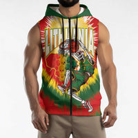Custom Lithuania-Skeleton Power Dunk Sleeveless Zip Hoodie Tie Dye Style